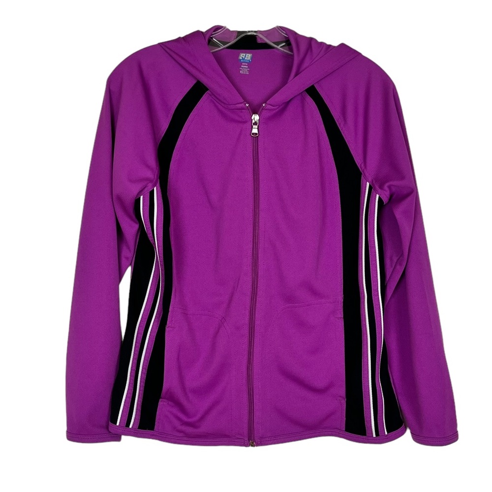 SJB Active Purple and Black Hooded Athletic Jacket